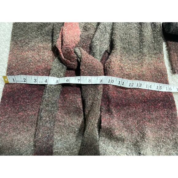 Yest Women's Size S Mirage Wool Blend Long Soft Cardigan Gray Maroon - Picture 5 of 9